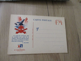 CPFM Carte De Franchise Militaire Vierge Guerre 39/45 Pub St Raphaël Texte Daladier Tank - WW II