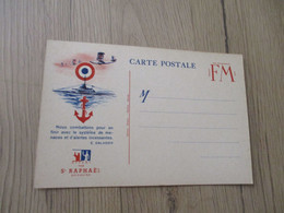 CPFM Carte De Franchise Militaire Vierge Guerre 39/45 Pub St Raphaël Texte Daladier Marine - Guerra Del 1939-45