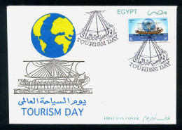 EGYPT / 1995 / WORLD TOURISM DAY / PHARAONIC SHIP / GLOBE / FDC - Brieven En Documenten