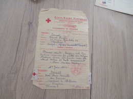 Lettre France Croix Rouge Française Dakar Sénégal Message à Transmettre Severac Aveyron 1944 - 2. Weltkrieg 1939-1945