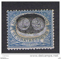 SAN  MARINO  VARIETA':  1931  TX  SOPRASTAMPA  SPOSTATA  IN  ALTO  -  £. 2/5 C. AZZURRO  T.L. -  SASS. 44 B - Plaatfouten En Curiosa