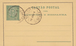 Portugal Postal Stationery Ganzsache Entier Carlos I. Blanco Kartenbrief Cartao Postal LISBOA 1894 (2 Scans) - Postal Stationery