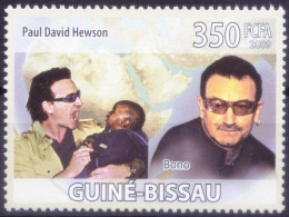 Guinea Bissau 2009 MNH, Irish Singer Paul Hewson & Bono, Music, Nominated For Nobel Peace Prize - Chanteurs