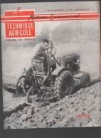 (machines Agricoles) Revue LA TECHNIQUE AGRICOLE  N°62 Novembre 1952    (CAT5200) - Garden