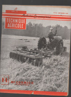 (machines Agricoles) Revue LA TECHNIQUE AGRICOLE  N°96 Septembre 1955    (CAT5206) - Giardinaggio