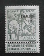 1911 : Cob  100*    ( Charnière D4 ) Voir Verso - 1910-1911 Caritas