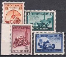 Yugoslavia Kingdom, 1939 Cars, Auto-races Mi#381-384 Mint Hinged - Nuevos