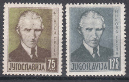 Yugoslavia Kingdom, Nikola Tesla 1936 Mi#326-327 Mint Hinged - Nuevos