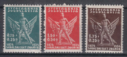 Yugoslavia Kingdom, Sokol Games 1934 Mi#275-277 Mint Hinged - Unused Stamps