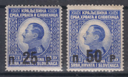 Yugoslavia Kingdom 1925 Mi#186-187 Mint Hinged - Nuevos