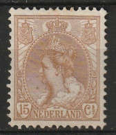 1899-1921 Wilhelmina 15ct Brown.  NVPH 64  MNG Unused, Ongestempeld (cat € 140,-) No Gum - Nuevos