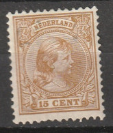 1891-1894 Wilhelmina 15 Ct NVPH 39 Unused, See Description. Cat. € 90,- - Unused Stamps