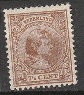 1891-1894 Wilhelmina 7,5 Ct NVPH 36 MNH** Postfris Cat € 100,- - Neufs