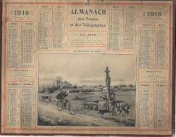 CALENDRIER Almanach Des POSTES - Facteur - 1918 - Les Nouvelles Du FRONT - Communes De La Seine - PARIS - - Grand Format : 1901-20