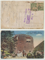 Romania 1919 Postcard Transylvania Censored At Brasov By Hunters Division With 2 Hungary Stamps Used By Romanian Post - Lettres 1ère Guerre Mondiale