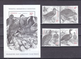 Romania 2022 Migratory And Sedentary Game Birds (stamps 4v+SS/Block) MNH - Unused Stamps
