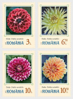 Romania 2022 Garden Flowers – Dahlias Stamps 4v MNH - Nuevos