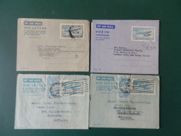 AEROGRAMME NR. 662   4 AEROGRAMMES/AIR LETTERS INDIA  TO USA/AUSTRALIA - Aérogrammes