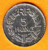 France - 5 Francs Laviller 1933 - Nickel - 5 Francs