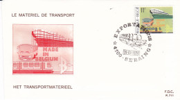 Belgie Belgique Belgium 1984 - FDC Seraing - Exportations - Railways Cargo Wagon Max Card Linnen - Trenes