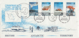 British Antarctic Territory (BAT) 1988 Trans-Antarctic Expedition Ca Halley  4v FDC Ca Rothera 19 March 1988  (XX176) - FDC