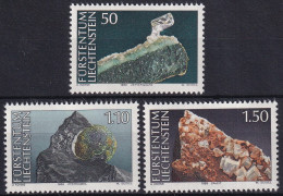 MiNr. 981 - 983 Liechtenstein 1989, 4. Dez. Mineralien (I) - Postfrisch/**/MNH - Minéraux