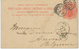 GB 1894, QV 1d Orangered Fine Postcard With Barred Duplex-cancel "STOCKWELL-S.W. / 27 B" (LONDON) LATEST USAGE - Brieven En Documenten