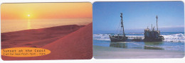 Namibia 2 Phonecards Chip - - - Landscape, Ship - Namibië