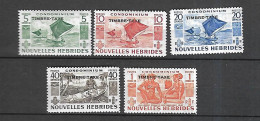 NOUVELLES HEBRIDES   1953  -SERIE   COMPLETE - CAT YT N°26 à 30   N* MLH - Timbres-taxe