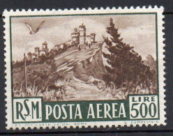 1951 San Marino Veduta N. 97 - 500 Lire Integro MNH** Centrato - Airmail