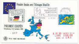 Env. 2,30 Conseil De L'Europe OMEC Strasbourg Session Du Parlement Européen 8/10/90 - Covers & Documents