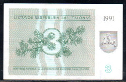 659-Lituanie 3 Talonas 1991 CT537 Neuf/unc - Lituanie