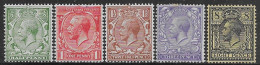 Great Britain 1912 George V 5val Mi N.127-129,132,137 MH * - Neufs