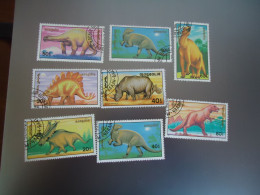 MONGOLIA   USED    STAMPS  8 ANIMALS  DINOSAURS  2 SCAN - Mongolie