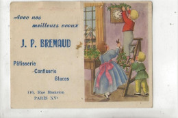 Calendrier 1951 : Parisserie J.M. Bremaud Rue Brançion Paris 15 ème Arr+ Illustration Roginiat (animé) Doc RARE. - Grossformat : 1941-60