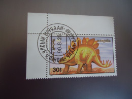 MONGOLIA   USED    STAMPS   DINOSAURS  ANIMALS    WITH POSTMARK - Mongolie