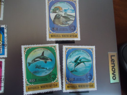 MONGOLIA   MNH    STAMPS    ANIMALS  FISHES SEA MAMALS  WHALES - Mongolie