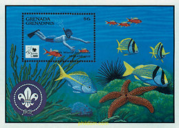 38619 MNH GRANADA GRANADINAS 1995 18 JAMBOREE MUNDIAL EN HOLANDA - Buceo