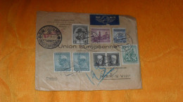 DEVANT D' ENVELOPPE ANCIENNE DE 1937../ UNION EUROPEENNE INDUSTRIELLE ET FINANCIERE PRAGUE CACHETS PRAHA 1 + TIMBRES X8 - Cartas & Documentos
