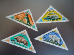 MONGOLIA   USED     STAMPS 4  ANIMALS  DINOSAUR - Mongolie