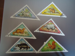 MONGOLIA   USED     STAMPS 6  ANIMALS - Mongolie