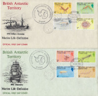 British Antarctic Territory (BAT) 1984 Marine Life / Definitives 16v Ca Signy  4 FDC Ca Rothera 5 MAR 1984  (XX179) - FDC