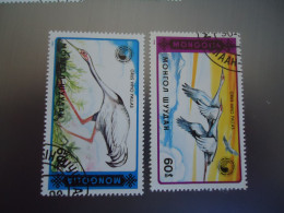 MONGOLIA   USED     STAMPS 2  BIRD BIRDS - Mongolie