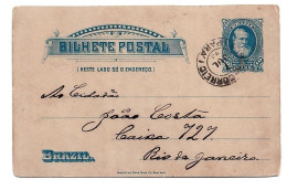 Brazil POSTAL CARD 1893 - Cartas & Documentos