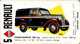 Image Chocolat Union Renault Fourgonnette 300 Kg Automobile 车 Car 自動車 Auto En TB.Etat - Other & Unclassified