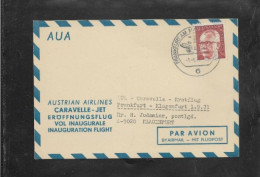 676) Belege Postkarte Cartolina Postale Primo 1° Volo Erstflug AUA Austrian Airlines Frankfurt Klagenfurt 1.9.71 - 1971 - First Flight Covers