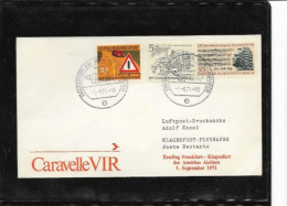 677) Belege Busta Primo 1° Volo Erstflug Caravelle VIR AUA Austrian Airlines Frankfurt Klagenfurt 1.9.71 - 1971 - Premiers Vols