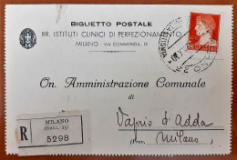ITALIA 1942 BIGLIETTO POSTALE RACC ISTIT CLINICI CON IMPERIALE LIRE 1,75 - Marcophilia