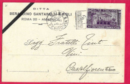 ANNULLO A TARGHETTA" FASCIO-SOTTOSCIVETE IL PRESTITO..." UFF. ROMA FERROVIA*30.XI.1926* - FRANCESCANO C.40 ISOLATO - Marcophilia