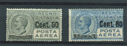 REGNO 1927 POSTA AEREA SOP.TI SERIE CPL. 2 V.  ** MNH - Posta Aerea